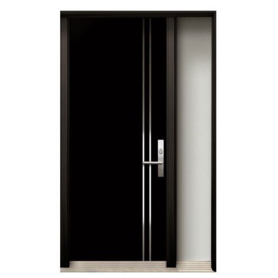 HDF Wooden Door with Stainless Steel Design - Timber Treat Ltd